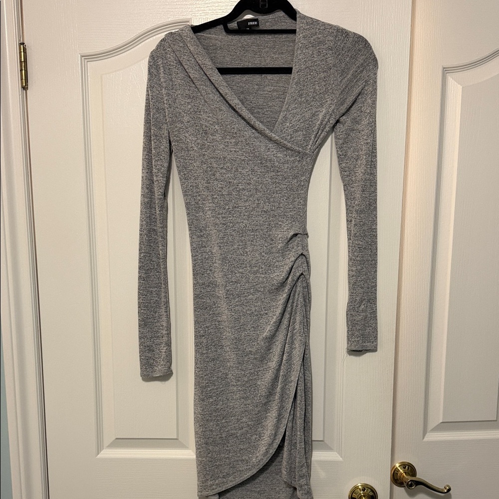 Wilfred Gray Long Sleeve Wrap Dress